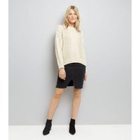 Cream Beaded Cable Knit Jumper New Look
