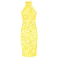AX Paris Yellow Lace High Neck Dress New Look