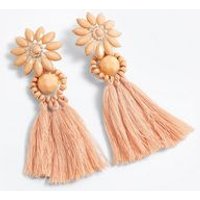 Shell Pink Tassel Drop Earrings New Look
