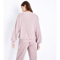 Mid Pink Sleep In Late Slogan Front Pyjama Top New Look