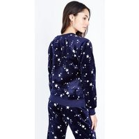 Navy Star Print Pyjama Sweatshirt New Look