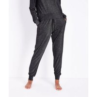 Dark Grey Glitter Pyjama Joggers New Look