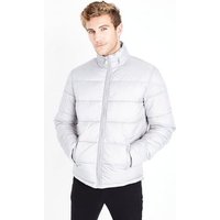 Pale Grey Puffer Jacket New Look