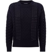 Black Beaded Cable Knit Jumper New Look