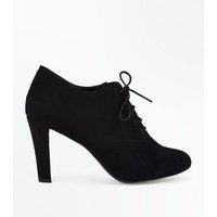 Black Comfort Flex Suedette Lace Up Shoe Boots New Look