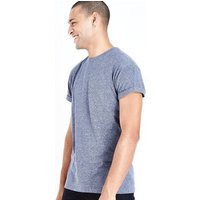 Blue Marl Rolled Sleeve T-Shirt New Look