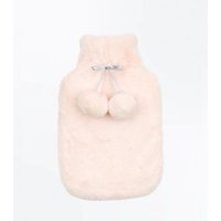 Pink Fluffy Bow Front Hot Water Bottle New Look
