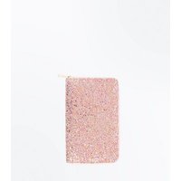 Pink Glitter Travel Wallet New Look