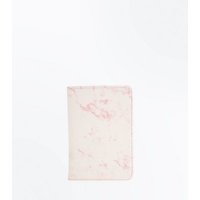 Pink Marble Print Passport Holder New Look