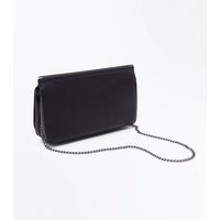 Black Twist Lock Structured Clutch Bag New Look