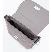 Grey Contrast Panel Cross Body Saddle Bag New Look