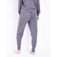 Petite Dark Grey Jersey Satin Belt Pyjama Joggers New Look