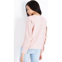 JDY Pink Frill Sleeve Sweatshirt New Look