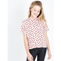Teens White Chilli Pepper Print T-Shirt New Look