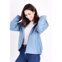 Pale Blue Hooded Puffer Jacket New Look