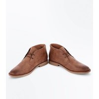 Stone Suedette Desert Boots New Look