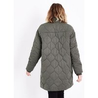 Olive Quilted Cocoon Jacket New Look