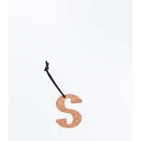 Rose Gold Glitter S Initial Christmas Tree Decoration New Look