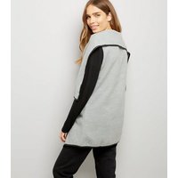 Mela Grey Leather-Look Trim Coatigan New Look