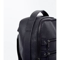 Black Double Zip Front Cross Body Bag New Look