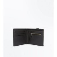 Black Elasticated Perforated Wallet New Look