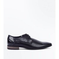 Black Perforated Lace Up Formal Gibson Shoes New Look