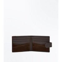 Dark Brown Contrast Leather Wallet New Look