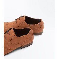 Tan Perforated Lace Up Brogues New Look