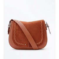 Tan Whipstitch Western Saddle Bag New Look