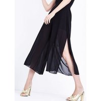 Cameo Rose Black Wrap Side Culottes New Look