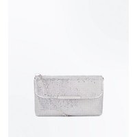 Silver Chainmail Chain Shoulder Bag New Look