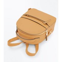 Mustard Double Zip Front Micro Backpack New Look