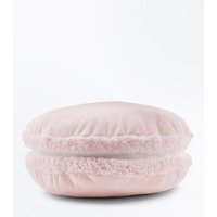 Shell Pink Fluffy Macaroon Cushion New Look