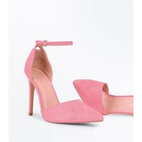 Bright Pink Suedette Keyhole Back Pointed Court Shoes New Look
