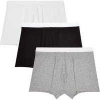 3 Pack Black And White Trunks New Look