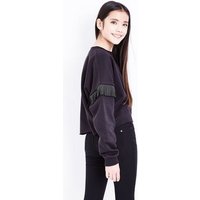 Teens Black Studded Tassel Crew Neck Sweatshirt New Look