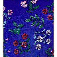 Blue Floral Print Shirred Bandeau Bikini Top New Look