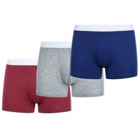 3 Pack Grey Red And Blue Trunks New Look