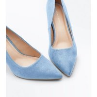 Pale Blue Suedette Pointed Court Shoes New Look