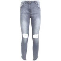 Parisian Grey Ripped Knee Skinny Jeans New Look