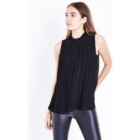 Apricot Black Frill Neck Pleated Top New Look