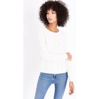 QED White Pearl Embellished Jumper New Look