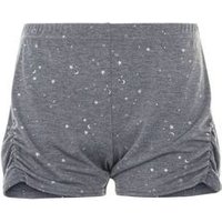 Dark Grey Metallic Star Print Pyjama Shorts New Look