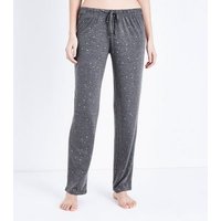 Dark Grey Metallic Star Print Pyjama Trousers New Look