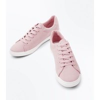Pink Lace Up Trainers New Look