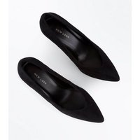 Black Sweetheart Pointed Court Shoes New Look