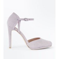 Grey Suedette Ankle Strap Round Toe Courts New Look