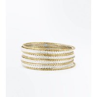 Silver And Gold Chain Bangle Pack New Look