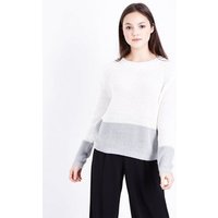 Teens Off White Colour Contrast Jumper New Look