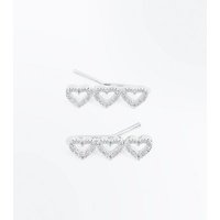 Silver Cubic Zirconia Hair Slides New Look
